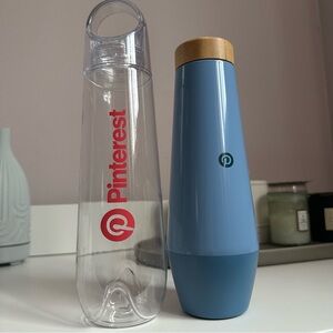 Pinterest Clear and Blue Water Bottles
